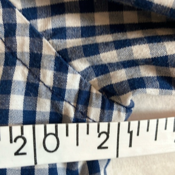 Men’s size small IZOD checkered blue & white Gingham Casual Button Down Shirt - Picture 15 of 16